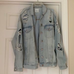 American Eagle Oversized ripped jean jacket